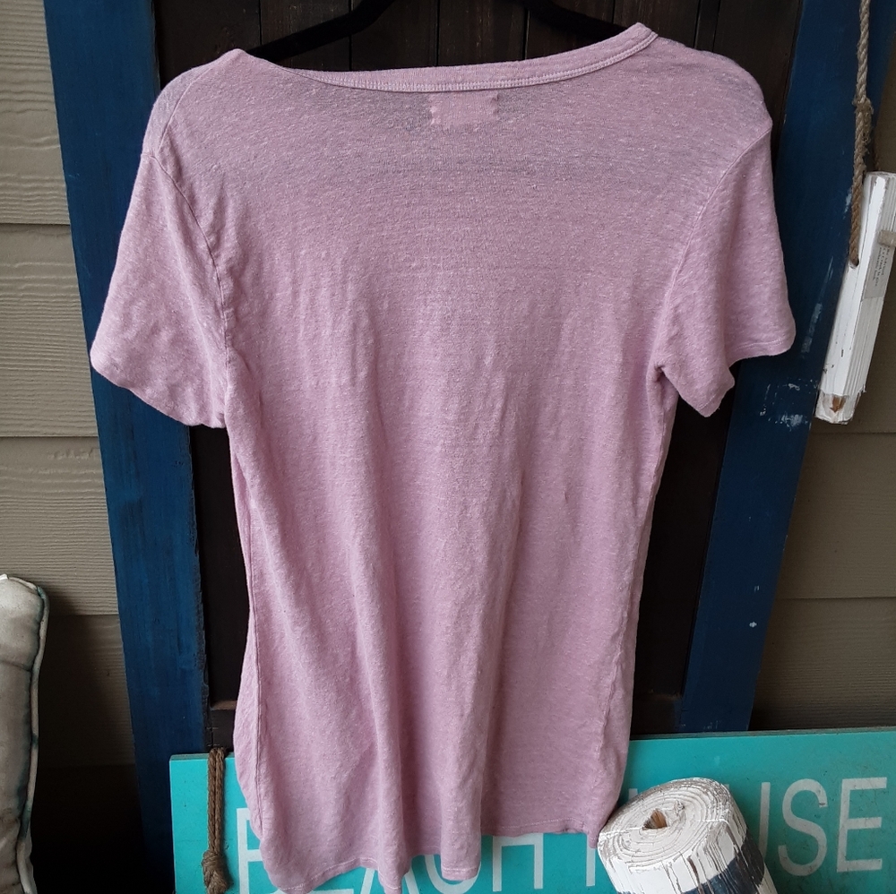 Anthropologie Mauve Short Sleeve Tee - Picture 3 of 3